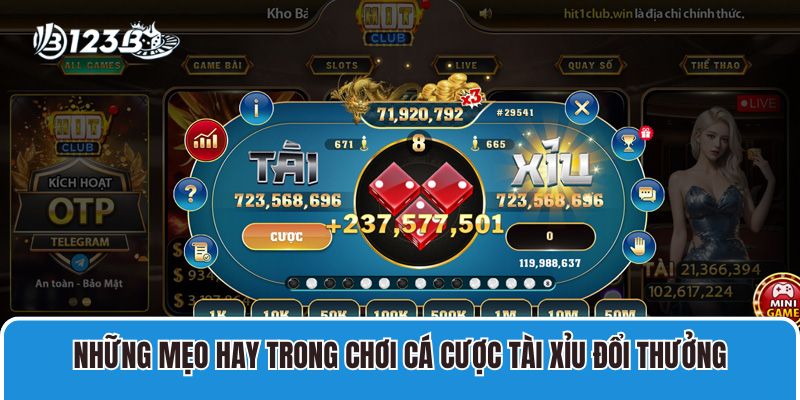 Những mẹo hay trong chơi cá cược Tài Xỉu Đổi Thưởng