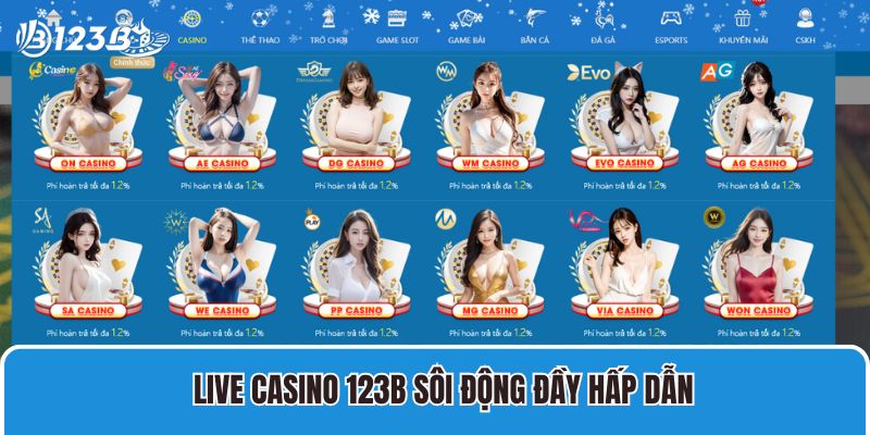Live Casino 123B sôi động chiếm số lượng thành viên truy cập đông